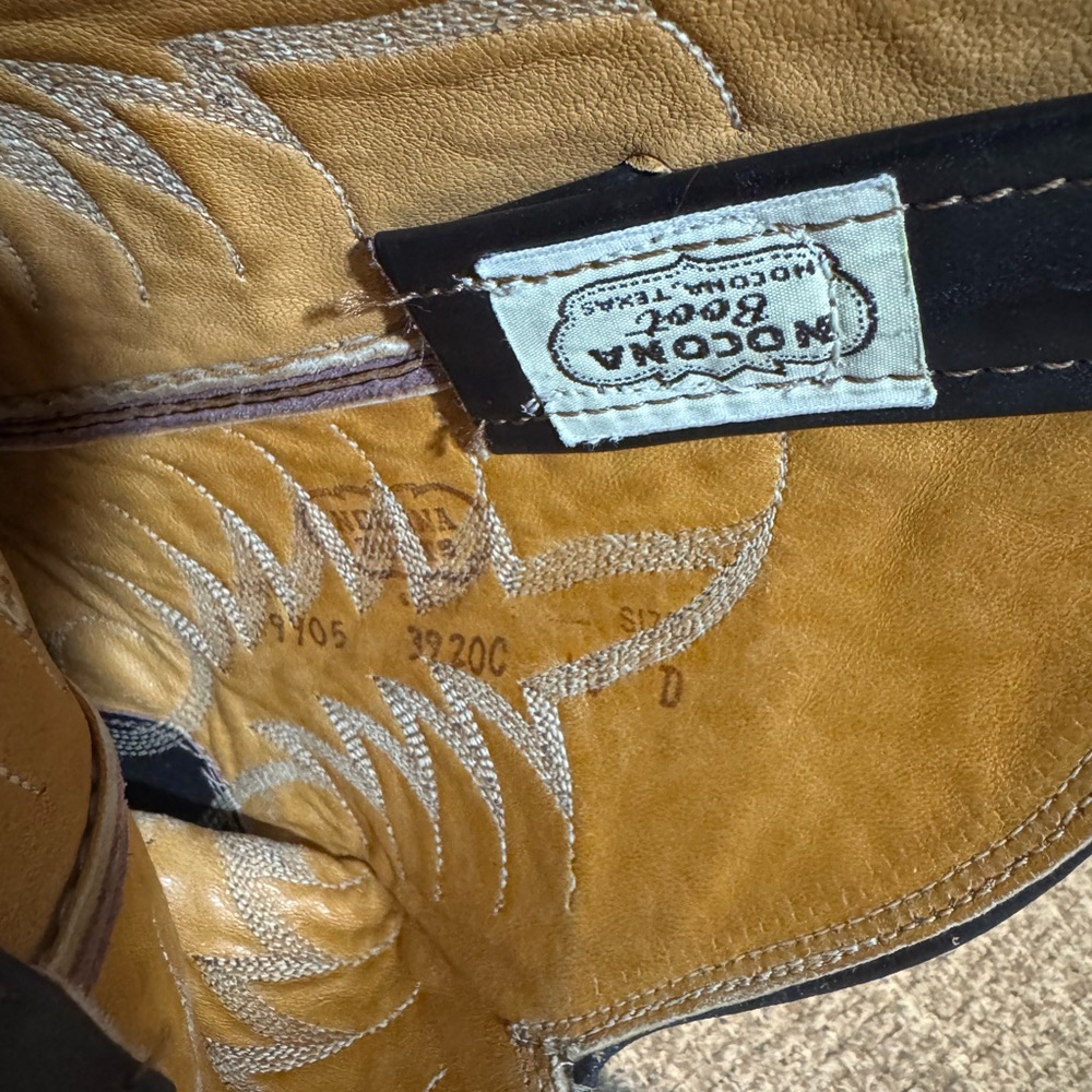 Nocona Vintage Brown with Black Shaft Western Cowboy Boots Size 10D - Picture 11 of 12